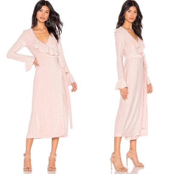 Free People Dresses & Skirts - NWT Free People Pink Sparkle Maxi Wrap Dress